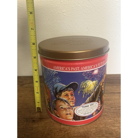 Trail's End Gourmet Popcorn Metal Tin Can Statue Of Liberty July 4th Vintage - Picture 7 of 11